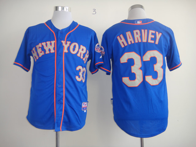 Men New York Mets #33 Harvey Blue MLB Jerseys